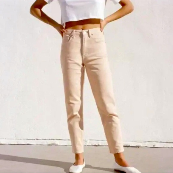 Everlane Limited Edition 01 High Rise Straight Leg Ankle Jean nude pink size 24 - Picture 1 of 9